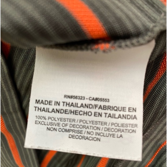 Nike golf polo shirt. Dry-fit. Gray orange Stripes.men's S - Picture 7 of 10